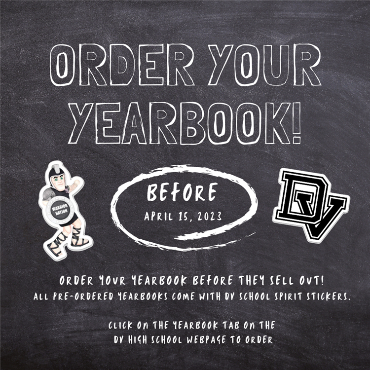  Order Your Yearbook before April 15th!