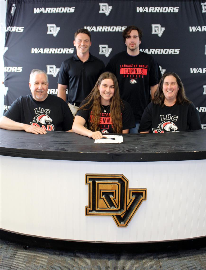 Senior tennis player Sierra Hartmann signed with Lancaster Bible College – Division III.  